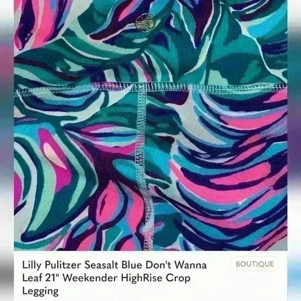 Lilly Pulitzer Luxletic Weekender 21" in Seasalt Blue Don't Wanna Leaf - Picture 6 of 7
